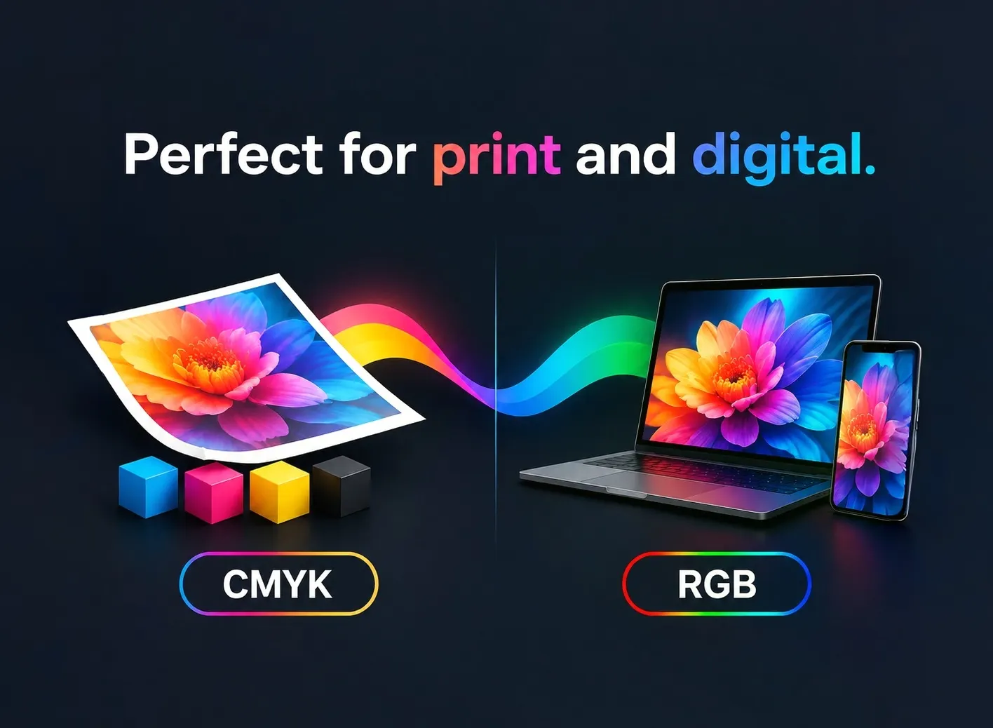 RGB and CMYK comparison for vector file export